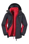 Mountain Warehouse Cannonball Kids 3 in 1 Waterproof Jacket - Breathable Triclimate Rain Jacket, Taped Seams Kids Coat, Detachable Hood - Kids Coat for Winter Walking Grey Teen Size 13 Years