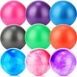 9 Pcs Small Pilates Ball Mini Exercise Ball 9 Inch Workout Ball Core Ball Soft Yoga Ball for Stability Barre Bender Training Stretching Physical Posture, Improves Balance (Marbled and Frosted Style)