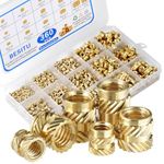 Besitu 360Pcs Threaded Inserts M2 M2.5 M3 M4 M5 M6 Brass Heat Set Insert for Plastic Metric Knurled Nut Inserts Kit for 3D Printing Components Injection Molding