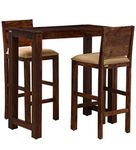 Genuine Decor Solid Wood Bar Dining Table with 2 Seater Chair | Kitchen Bar Dining Set | Home Bar Dining Set with Two Chair