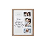 Prinz 5-Opening 16X20 Family Together Forever Wall Collage Picture Frame, Holds Four 4x6, One 5x7 Photos, Natural-White,Brown