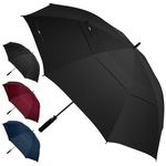 JPAXI Golf Umbrella for Rain – 62/54/47 Inch Windproof Black Umbrellas for Rain Large Size – Heavy Duty, Double Canopy Vented UV Umbrella, Automatic Open Sports & Travel Umbrella