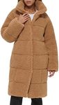 Levi's Women's Long Length Quilted Sherpa Jacket, Chestnut, Medium