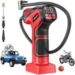 LIVOWALNY Tire Inflator Portable Air Compressor Compatible with Milwaukee 18V Battery, 150PSI Air Pump Cordless Tire Pump with Digital Pressure Gauge, Tire Inflator for Car, Bike (Tool Only)