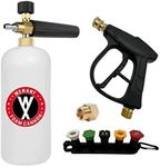 WXNANY Foam Lance Cannon Kit with 1 Wash Sprayer 1 Liter Bottle 1 Coupler 5 Tips and Holder