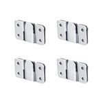 Flush Mount Brackets, Concealed Headboard Wall Fixings Brackets, Stainless Steel Heavy Duty Picture Hanging, Wall Mount Interlocking Z Clip Hook for Pictures, Mirrors Frames Hanging (Large-4 Pairs)