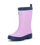 Hatley Boy's Unisex Kids Classic Wellington Rain Boots Boat, Matte Lilac & Navy, 3 UK Child