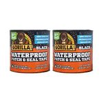 Gorilla Waterproof Patch & Seal Tape 4" x 10' Black, (Pack of 2)