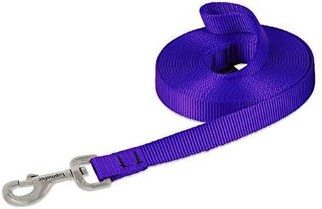 LupinePet Basics 3/4" Purple 15-foot Extra-Long Training Lead/Leash for Medium and Larger Dogs