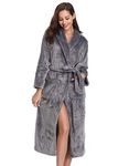 Vlazom Dressing Gowns, Unisex Soft Robe Cosy Terry Towelling Bathrobe for Women/Men, Dark Grey, UK(20-24)