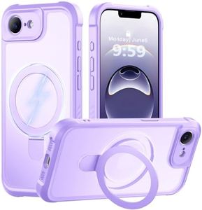 MOCCA Design for iPhone 16e Case with Magnetic Invisible Stand [Full Camera Protection] [Compatible with Magsafe] Military Drop Shockproof Translucent Matte Phone Case Cover 6.1",Light Purple
