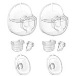 Breast Pump Parts Flange Shield 24mm Duckbill Valve Silicone Diaphragm Milk Collector Cup Set Overall Replacement Accessories Portable Compatible with MOMMED Mumgaroo Bioby S18 S21, 2 Packs 8 Pcs