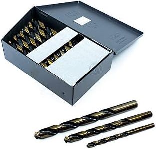 Benchmark Abrasives 29 Pcs Set Twist HSS Black and Gold Jobber Length Drill Bits for Metal, Drilling in Steel Wood Plastic Aluminum Alloy, 1/16" to 1/2" in 1/64 Increments, 3-Flats Shank