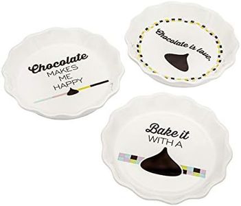 Godinger Hershey's Kisses Mini Pie Dish Set - Baking-Serving Porcelain - 6" Oven Cookware - Set of 3