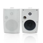 STUDIOFINIX 6.5 Inch 400W Outdoor Speakers Wired Waterproof Passive with Powerful Bass, Wall Mount Speakers for Patio Garden Poolside Home(Pair,White)