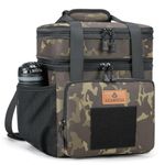 HSHRISH Double Deck Extra Large Tactical Lunch Bag for Adults, Leakproof Insulated Lunch Bag with Shoulder Strap, Lunch Cooler Box for Men Work Outdoor Picnic Trips,Black Camo