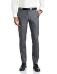 Symbol Premium Men's Slim Fit Stretchable Formal Pants with Flexi Waist (SP-M-S24-FT-001_Charcoal Grey_32)