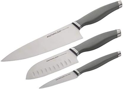 Rachael Ray Piece Japanese Steel Chef Knife Set 3 Piece Gray