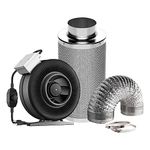 SunStream 6 Inch 440 CFM Inline Fan with Speed Controller 6 Inch Carbon Filter and 25 Feet of Ducting Combo for Grow Tent Ventilation