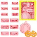 WNV 12-Piece Pumpkin Pancake Cookie Cutter Set with Custard Cream Biscuit Cutter - Perfect for Spooky Cake Decorations and Sandwich Cutters for Children