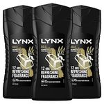 3 Pack of Lynx 12 Hour Refreshing Fragrance Gold Oud Wood and Vanilla Body wash with Plant-based Moisturisers & Dual Action Power, Keep Smelling Irresistible!