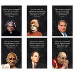 Chaka Chaundh – Posters (Set of 6) - Suitable APJ Abdul Kalam, Mahatma Gandhi, Swami Vivekananda, Ratan Tata, B R Ambedkar, Dalai Lama, Motivational quotes posters– (18 X 12 Inches)