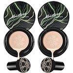 CAHIUYOA 2PCS Mushroom Head Air Cushion CC Cream BB Cream Mushroom Head Foundation Full Coverage Foundation Makeup Long Lasting Moisturize Matte Concealer - Natural