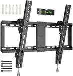 BONTEC TV Wall Bracket for Most 37-82 Inch LED LCD Plasma Flat Curved TVs, Tilt TV Wall Mount with Max. VESA 600x400mm, Up to 60kg, Bubble Level and Cable Ties Included