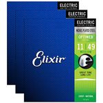 Elixir 19102 Optiweb Electric Guitar Strings Medium 11-49 (3 Pack Bundle)