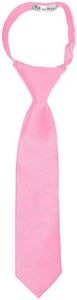 LUTHER PIKE SEATTLE Boys Tie - 14-inch, Adjustable Zipper Ties for Kids - Carnation Pink