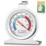 Indoor Thermometer, Fridge Freezer Thermometer Refrigerator Thermometer - Room Mechanical Thermometer, Dial Stainless Steel Thermometer for Home, Restaurants, Bars, Cafes