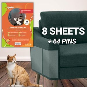 Cat Scratch-Resistant Furniture Protectors with 8-Pack and More Including Twist Pins - Cat Couch Guards - Furniture Protectors from Cat Scratch (8-Pack + Twist Pins)