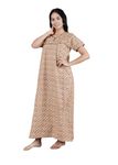 LYXA BEAUTY Cotton Nighties for Women (multistyle) (1, Brown (1157J))