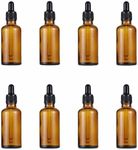 12 PCS Professional 50ml Thick Dark Amber Glass Tincture Bottle - Leakproof Eye Dropper Amber Glass Bottle for Essential Oils Storage and Travel (50ml)