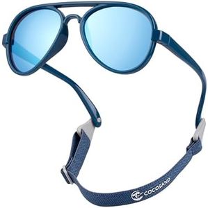 COCOSAND Baby Sunglasses with Strap Polarized Aviator UV400 for Infant Toddler Boys Girls Age 0-24 Months