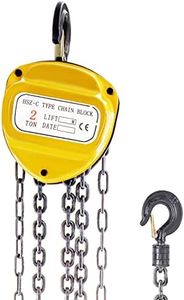 BestEquip Chain Hoist 1100lbs/0.5ton, Chain Block Hoist Manual Chain Hoist 10ft/3m Block Chain Hand Chain Lifting Hoist w/Two Hooks Chain Pulley Tackle Hoist Winch Lifting Pulling Equipment in Yellow