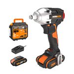 WORX Nitro 18V(20V Max) Cordless Impact Wrench, PowerShare, 300Nm, 1/2'', Brushless Motor, 4000BPM, Variable Speed, Ideal Tool for DIY, WX272