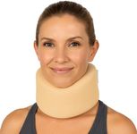 Vive Cervical Collar Neck Brace for Neck Pain and Support for Women & Men - Soft Foam Brace for Pain Relief - Comfortable Corrector Wrap for Posture, Sleeping, Radiculopathy, & Spine (Beige, 4 inch)