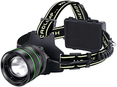 AHHZDZQ 120,000LM Super Bright LED Rechargeable Headlamp, Zoomable Head lamp with 5 Lighting Modes, 90�° Adjustable & IP67 Waterproof for Camping | Hiking | Climbing | Fishing | Hunting | Auto Repair