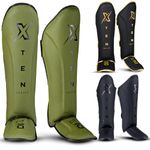 X TEN Sports Premium Martial Arts Shin Guards - muay thai shin guards to enhance performance kickboxing shin guards flawless MMA Shin Guards Lightweight muay thai shin pads for any intense training