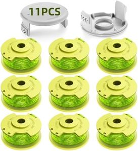 Trimmer Spool Replacement for Ryobi ONE+ AC80RL3, 11ft 0.080" String Trimmer Line, Compatible with 18V/24V/40V Cordless Trimmers (9 Spools + 2 Caps)