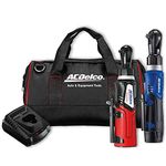 ACDelco ARW1209-K9 G12 Lithium-Ion 12V (10.8V) Electric 3/8" & 1/4" Cordless Ratchet Wrench Power Tool Combo Kit | Tool Set Includes x1 Battery Pack, Charger & Canvas Bag