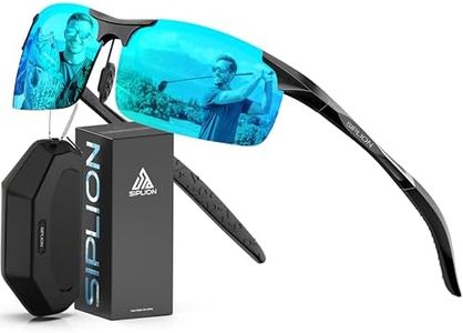 SIPLION Men's Driving Polarized Sport Sunglasses Al-Mg Metal Frame Ultra Light 8177 Blue