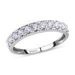 brd jewelry 925 Sterling Silver Half Eternity Band Ring For Women & Girls,Wedding Rings, With Certificate Of Authenticity & Hallmark Pack of 1 (12)