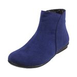 Mochi Women's Blue Suede Boots 3-UK 36 (EU) (31-5074)