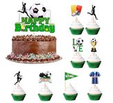 Soccer Cake Toppers Soccer Player Scene Cake Decoration Football Cupcake Toppers Soccer Theme Birthday Party Cake Decorations (green)