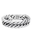 PROSTEEL Chain Bracelet for Men Stainless Steel Silver Cuban Link Large Bracelets Chunky Heavy Jewellery for Boys Teen 17mm 23cm