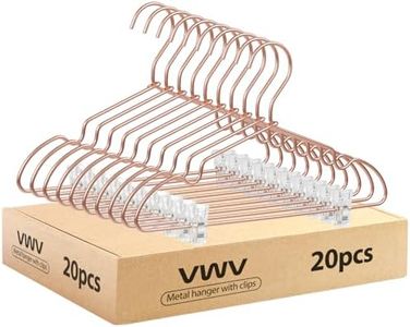 VWV Aluminum Clothes Hangers - with Adjustable Clips, 12.6 inches Long, 6.89 inches high, Suitable for Children's and Baby Clothes, 20-Pack in Rose Gold.
