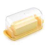 Generic Butter Dish with Lid, Butter Dish for Countertop and Refrigerator, Easy Scoop, No Mess Lid, Plastic Butter holder Tray for West/ East Coast Butter/ European Style/Kerrygold Butter