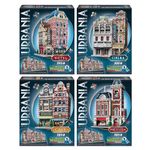 Sinoeem Wrebbit 3D Puzzle, Urbania Collection Bundle of 4 Includes-Cinema, FIRE Station,CAFÉ and Hotel 3D Jigsaw Puzzle. (Total 1165 Pieces)